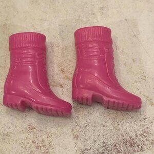 Mattel Barbie Doll Hiking Boots Magenta Fau Lace Up with Sock Tops READ
